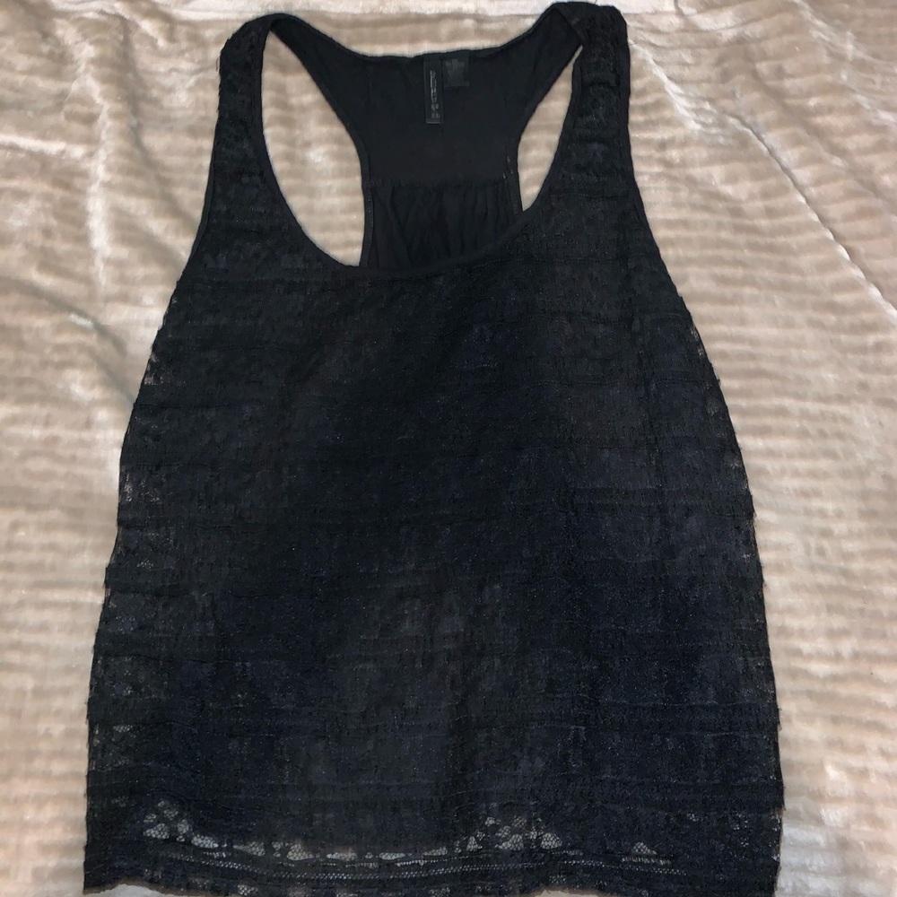 Black lace tank top
